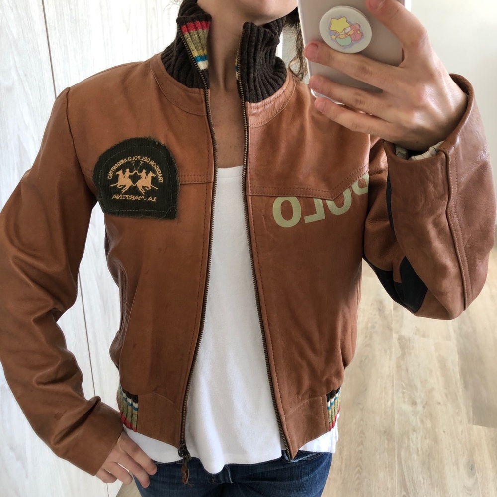 La Martina Eomen brown leather jacket.